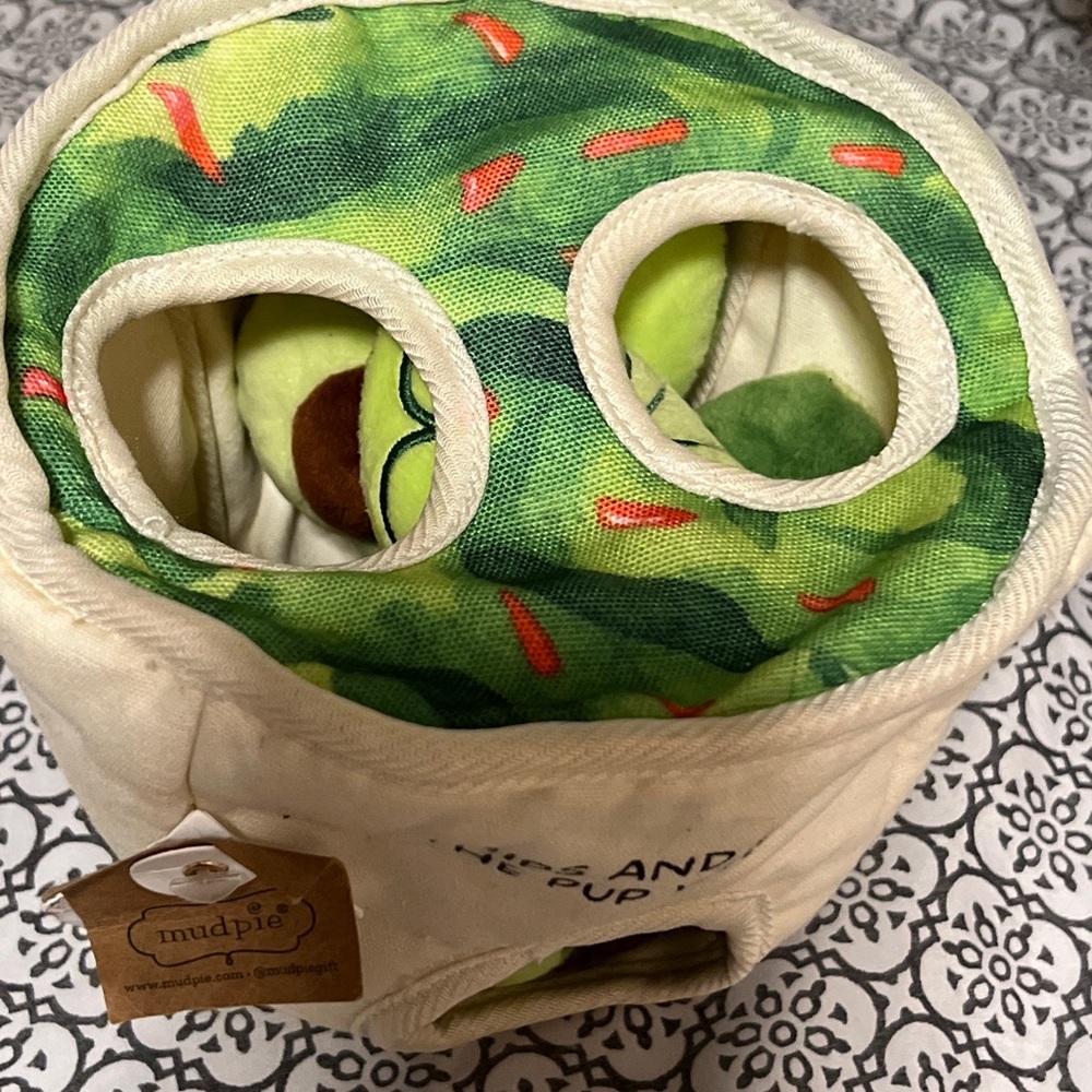 Mud Pie Gauc Bowl And Dog Toy Set/nwt